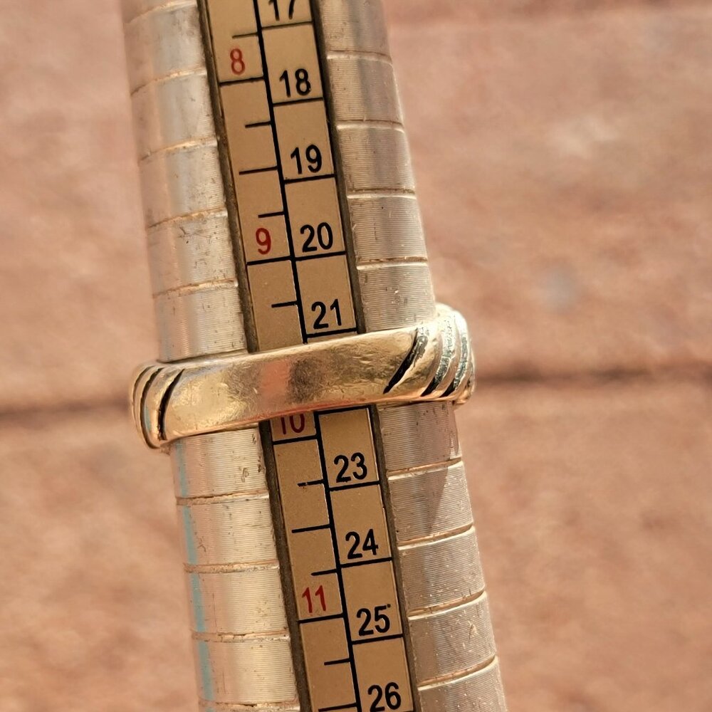 Heavy solid 925 sterling silver vintage engraved monogram ring - Picture 9 of 16